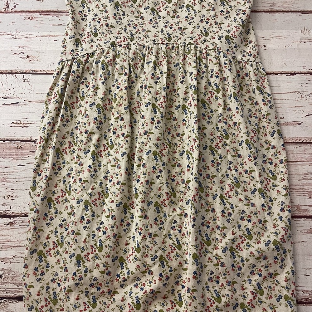 Zara Floral Midi Dress in Cream with Multi-Color Print - Picture 4 of 11